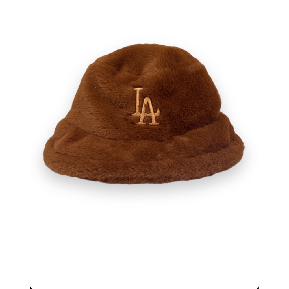 Los Angeles Dodgers Bucket Hat Faux Fur Fuzzy LA MLB Unisex One Size